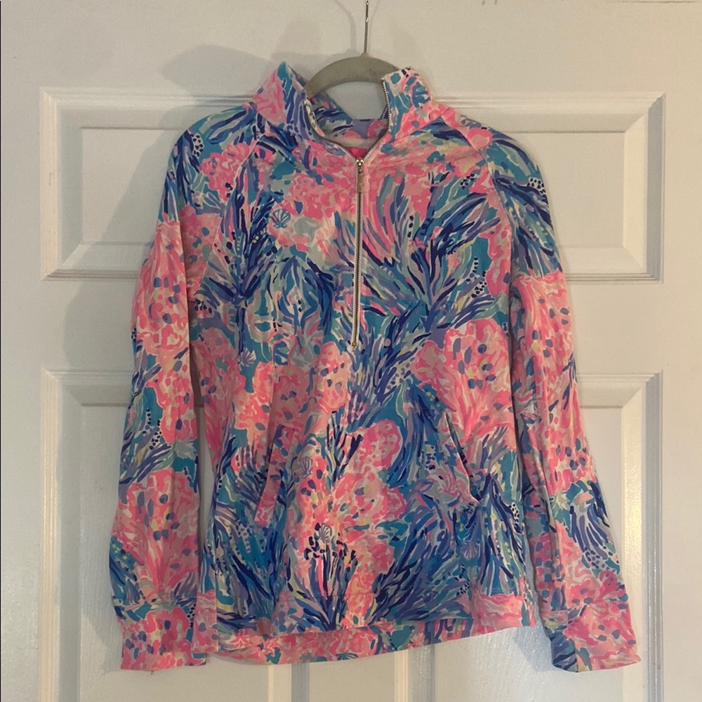Lily Pulitzer Floral Quarter-Zip Pullover